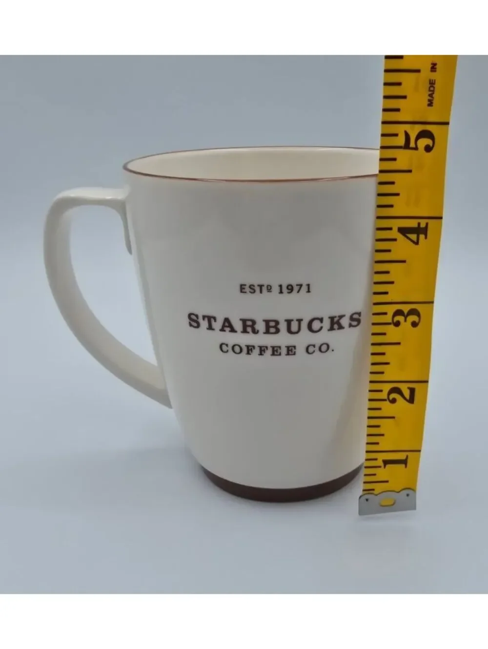 Vintage Starbucks 2006 Abbey Cream Brown Ceramic Coffee Mug